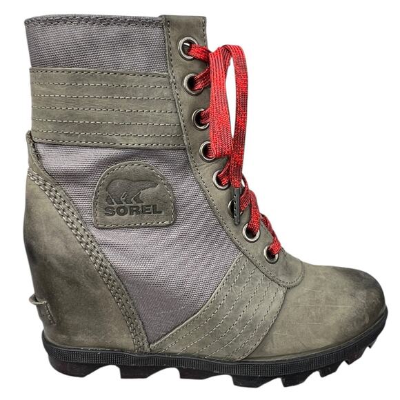 Sorel Women’s Lexie Brown Leather Wedge Ankle Boots Size Size US 7 - Picture 1 of 10